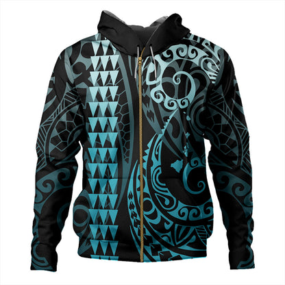 Hawaii Hoodie Map Kakau Style