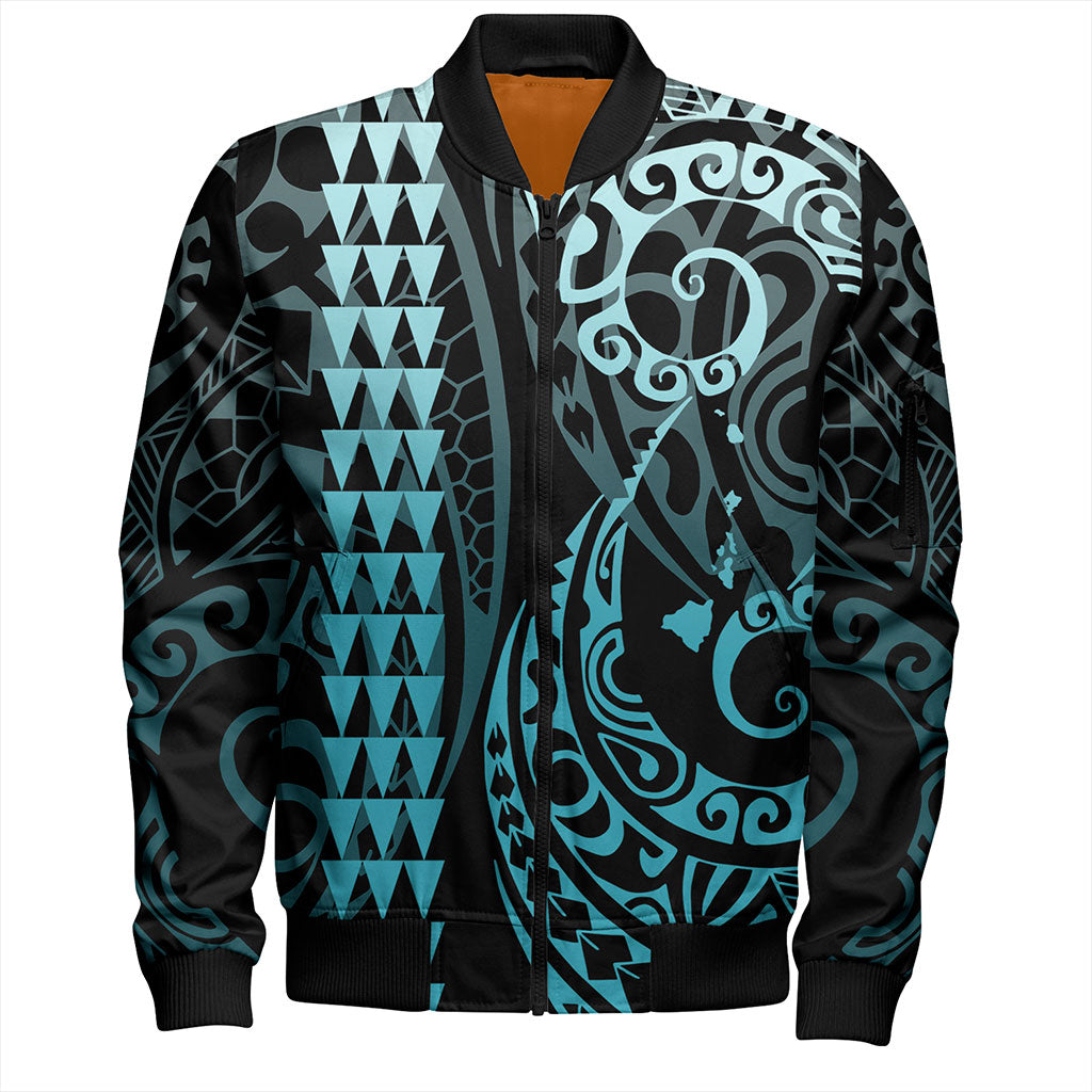 Hawaii Bomber Jacket Map Kakau Style