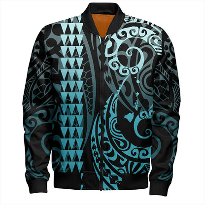 Hawaii Bomber Jacket Map Kakau Style