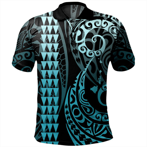 Hawaii Polo Shirt Map Kakau Style