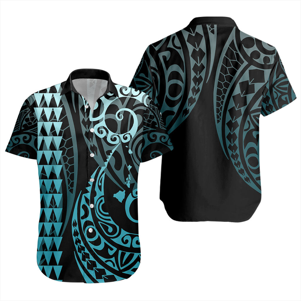 Hawaii Short Sleeve Shirt Map Kakau Style