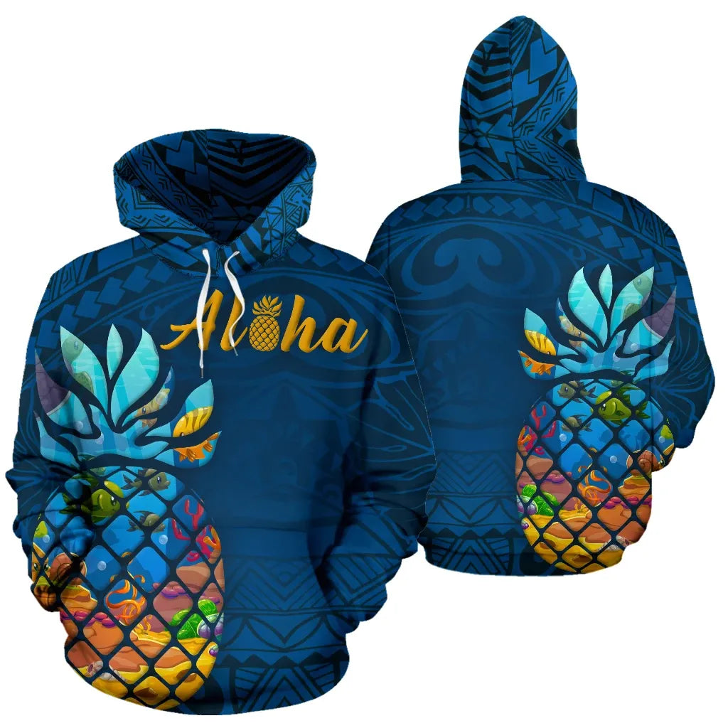 Hawaii Aloha Pineapple All Over Hoodie