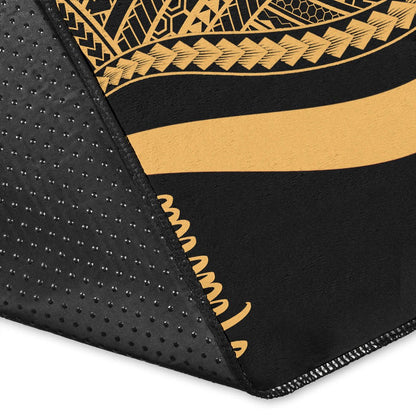 Hawaii Area Rug - Gold Polynesian Tentacle Tribal Pattern