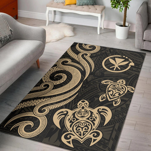 Hawaii Area Rug - Gold Tentacle Turtle