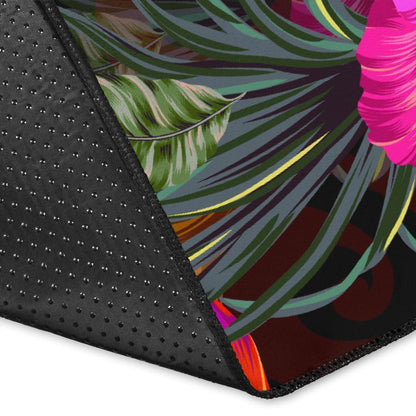 Hawaii Area Rug - Kanaka Maoli With Hibiscus On Polynesian Patterns (RED)