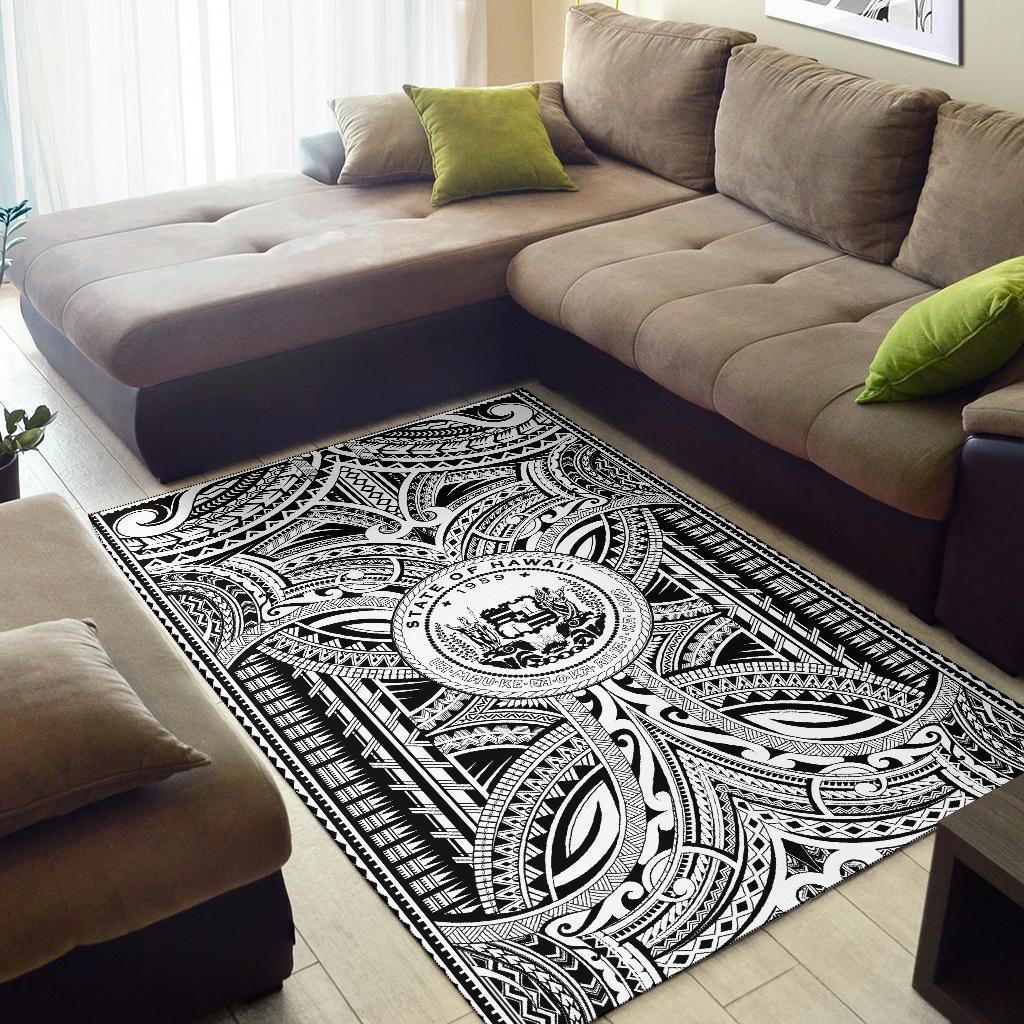 Hawaii Area Rugs - Polynesian Tattoo & Hawaii Coat of Arm