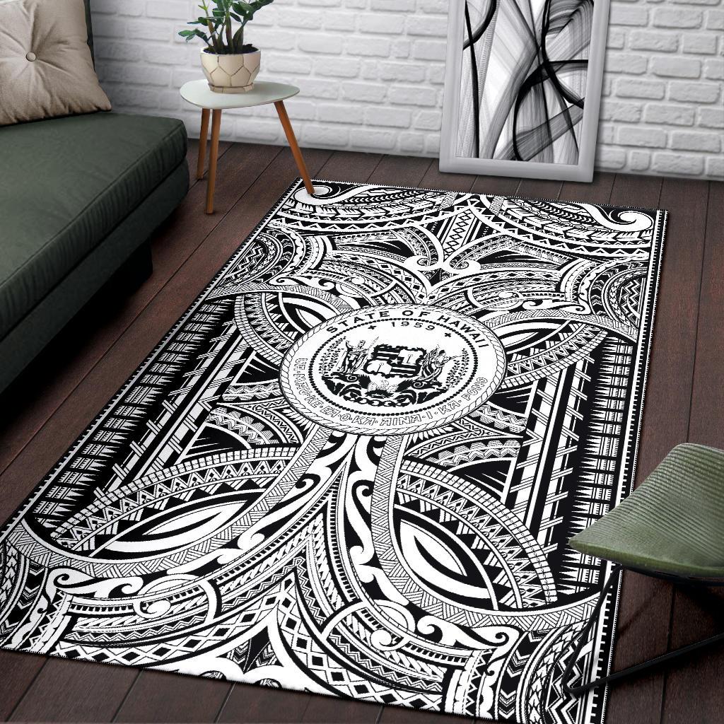 Hawaii Area Rugs - Polynesian Tattoo & Hawaii Coat of Arm