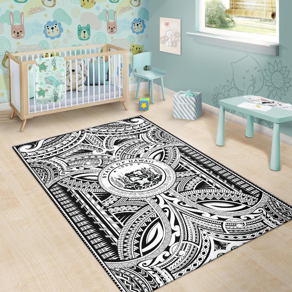 Hawaii Area Rugs - Polynesian Tattoo & Hawaii Coat of Arm