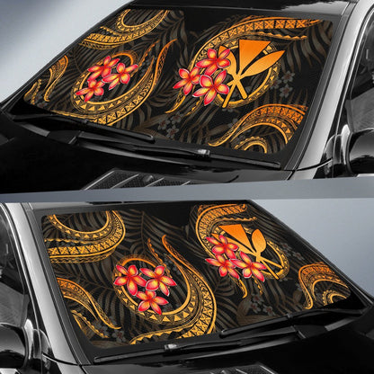 Hawaii Auto Sun Shades - Gold Plumeria