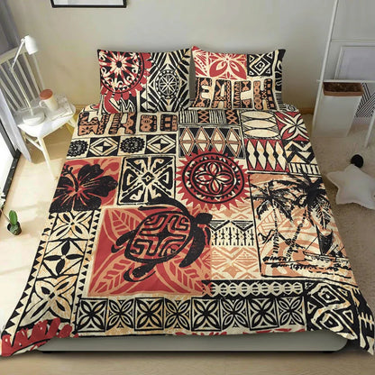 Hawaii Bedding Set - Hawaiian Style Tribal Fabric Patchwork