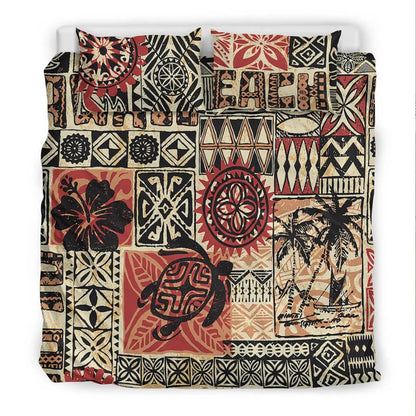 Hawaii Bedding Set - Hawaiian Style Tribal Fabric Patchwork