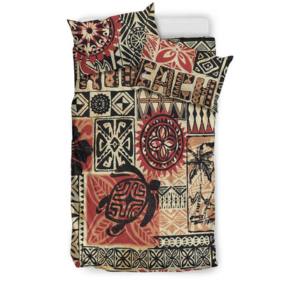Hawaii Bedding Set - Hawaiian Style Tribal Fabric Patchwork