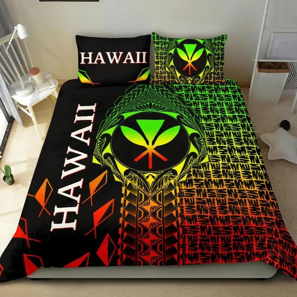 Hawaii Bedding Set - Kanaka Maoli Rocket Style (Reggae)