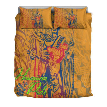 Hawaii Bedding Set - King Of Hawaii With Hawaiian Girls