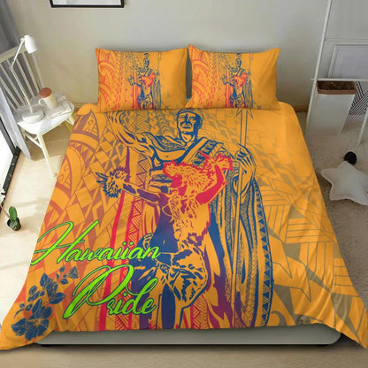 Hawaii Bedding Set - King Of Hawaii With Hawaiian Girls