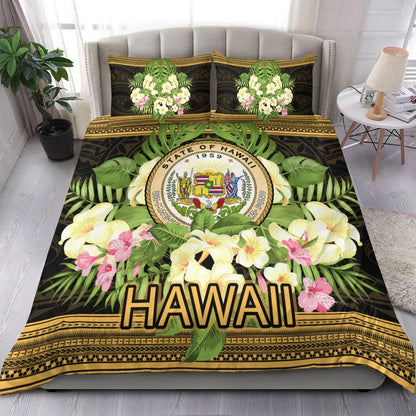 Hawaii Bedding Set - Polynesian Gold Patterns Collection