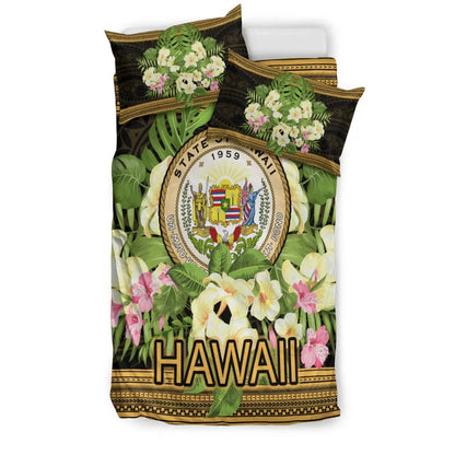 Hawaii Bedding Set - Polynesian Gold Patterns Collection