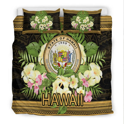 Hawaii Bedding Set - Polynesian Gold Patterns Collection