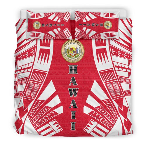 Hawaii Duvet Cover Set - Polynesian Tattoo Flag