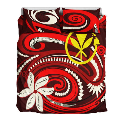 Hawaii Bedding Set - Vortex Style Red Color