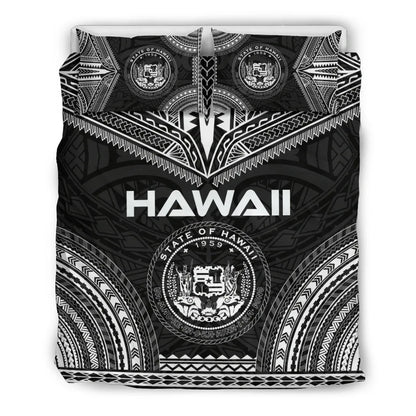 Hawaii Polynesian Chief Duvet Cover Set - Black Version