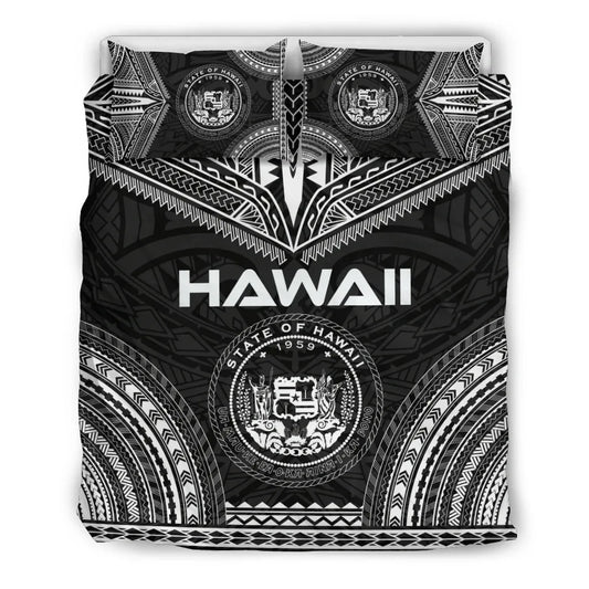Hawaii Polynesian Chief Duvet Cover Set - Black Version