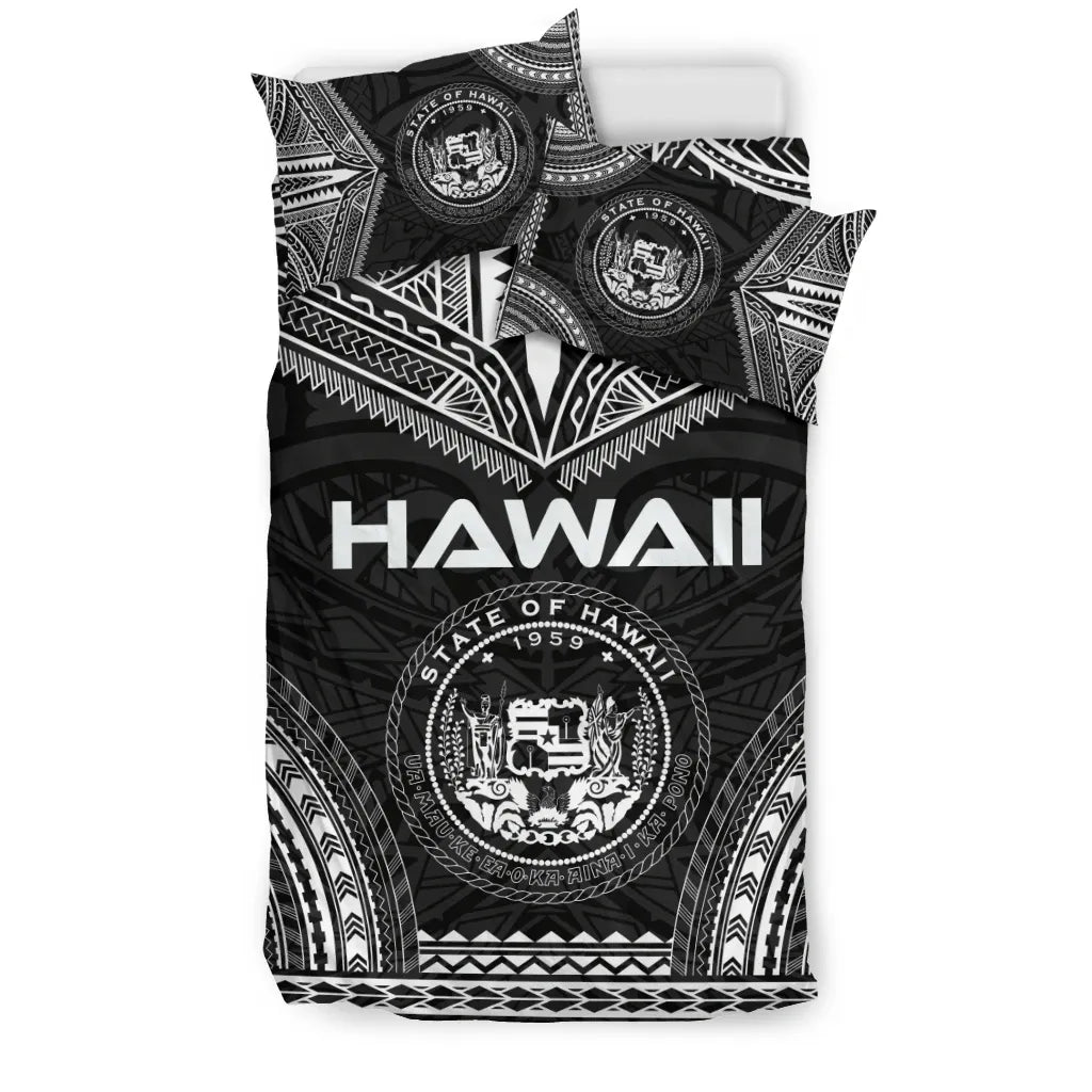 Hawaii Polynesian Chief Duvet Cover Set - Black Version