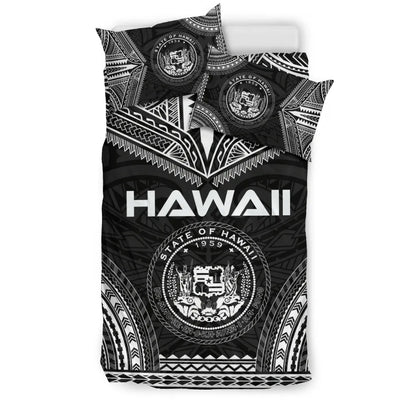 Hawaii Polynesian Chief Duvet Cover Set - Black Version