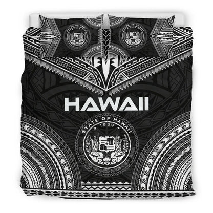 Hawaii Polynesian Chief Duvet Cover Set - Black Version