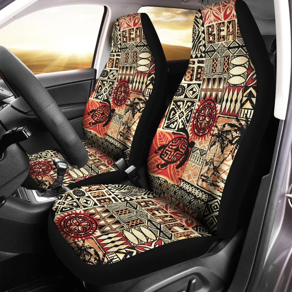 Hawaii Car Seat Cover - Hawaiian Style Tribal Fabric Patchwork