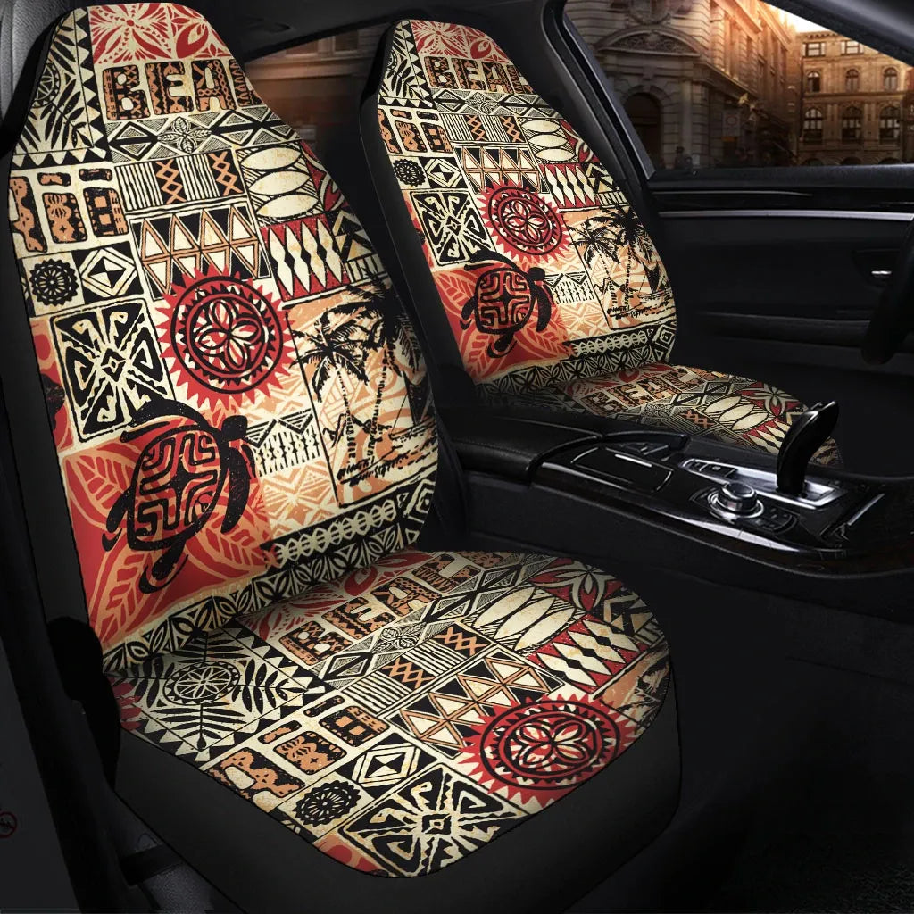 Hawaii Car Seat Cover - Hawaiian Style Tribal Fabric Patchwork