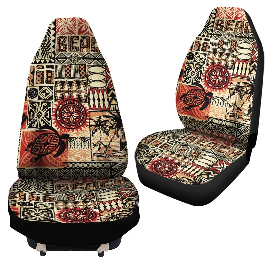 Hawaii Car Seat Cover - Hawaiian Style Tribal Fabric Patchwork