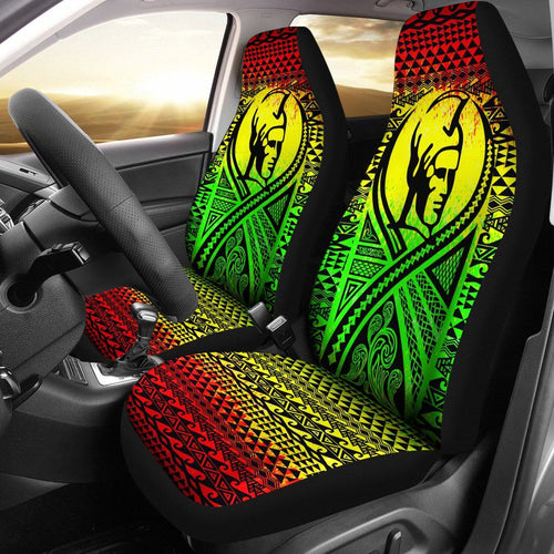 Hawaii Car Seat Covers - Polynesian King Tattoo Reggae