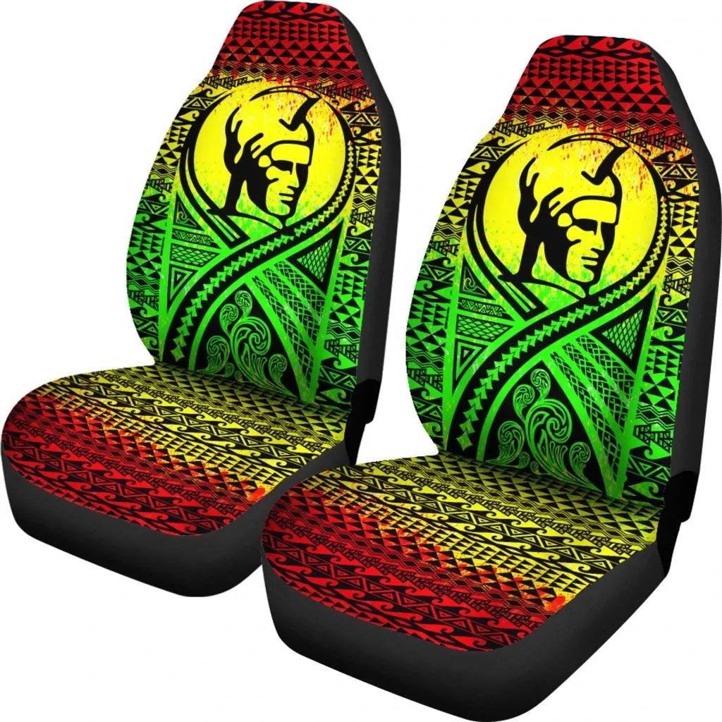 Hawaii Car Seat Covers - Polynesian King Tattoo Reggae