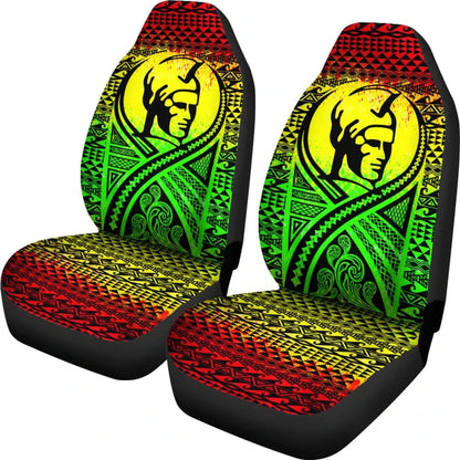 Hawaii Car Seat Covers - Polynesian King Tattoo Reggae