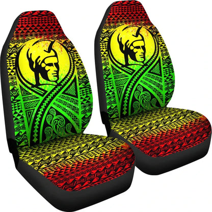 Hawaii Car Seat Covers - Polynesian King Tattoo Reggae