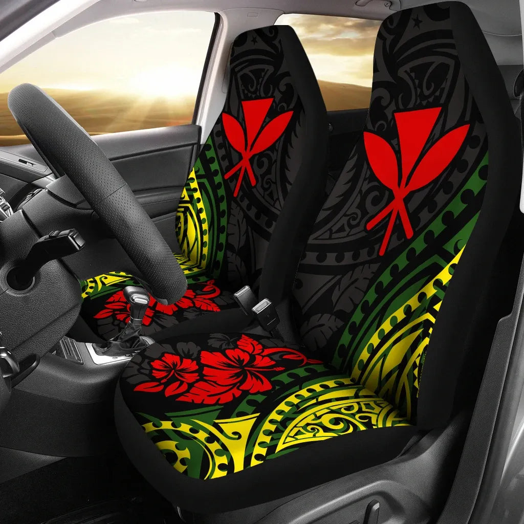Hawaii Car Seat Covers - Kanaka Maoli Hibiscus Polynesian Pattern