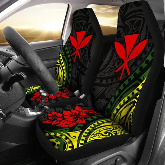 Hawaii Car Seat Covers - Kanaka Maoli Hibiscus Polynesian Pattern