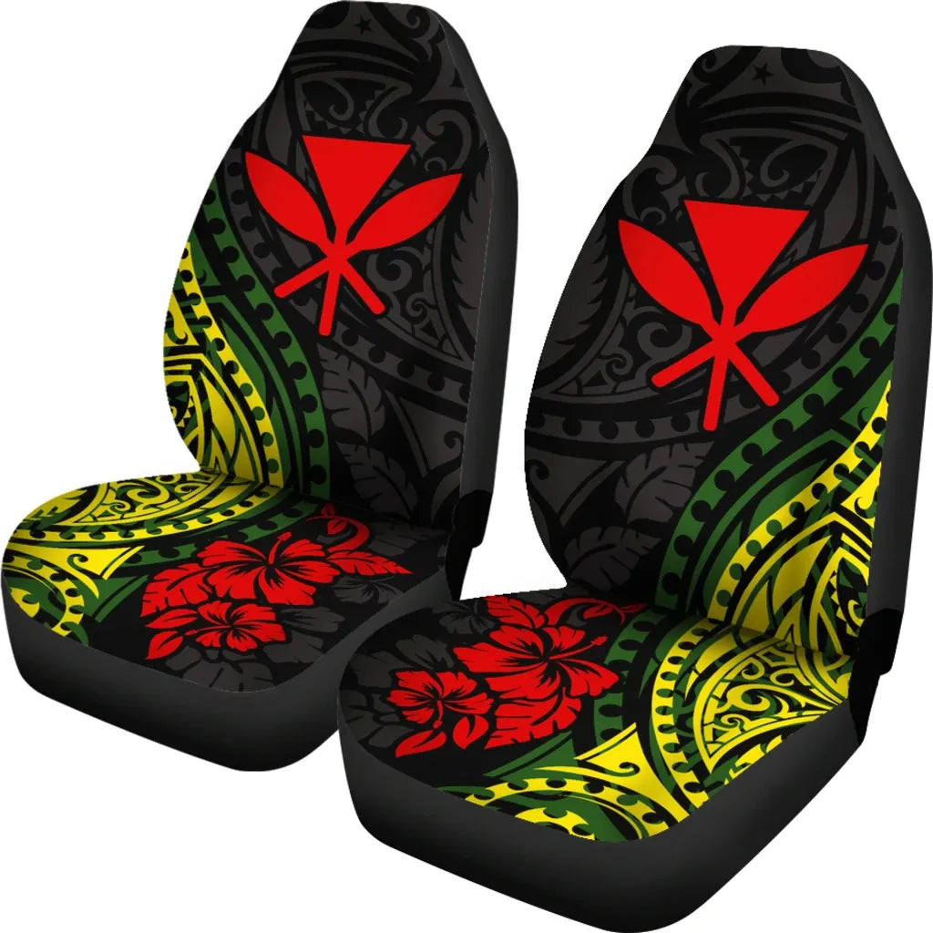 Hawaii Car Seat Covers - Kanaka Maoli Hibiscus Polynesian Pattern
