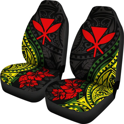 Hawaii Car Seat Covers - Kanaka Maoli Hibiscus Polynesian Pattern