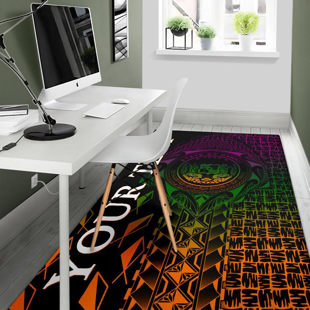 Hawaii Custom Personalised Area Rug - Hawaii Seal Rocket Style28