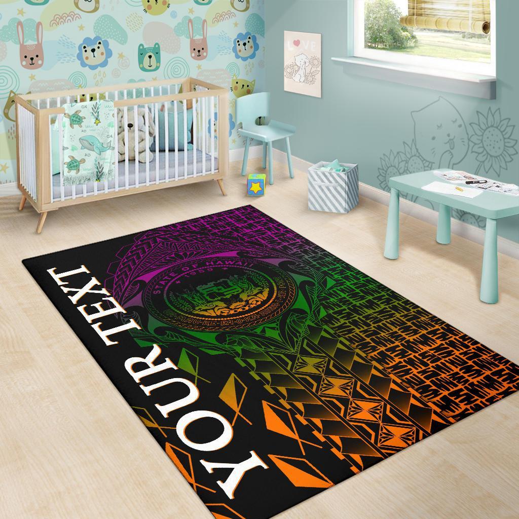 Hawaii Custom Personalised Area Rug - Hawaii Seal Rocket Style28