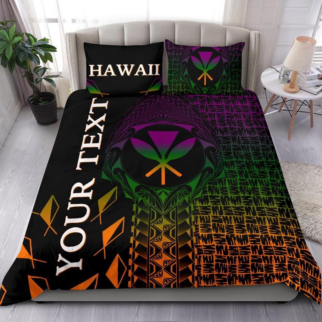 Hawaii Custom Personalised Bedding Set - Kanaka Maoli Rocket Style