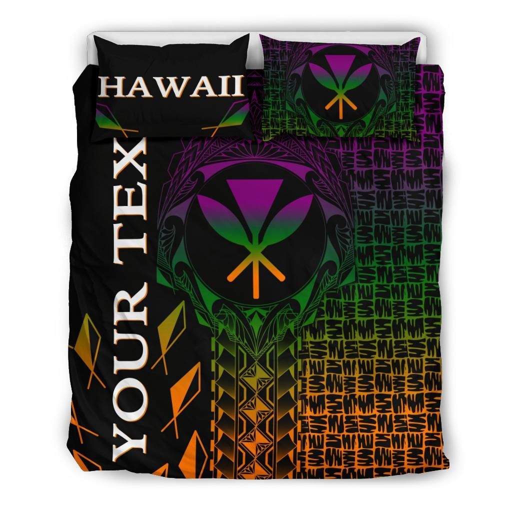 Hawaii Custom Personalised Bedding Set - Kanaka Maoli Rocket Style
