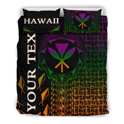 Hawaii Custom Personalised Bedding Set - Kanaka Maoli Rocket Style