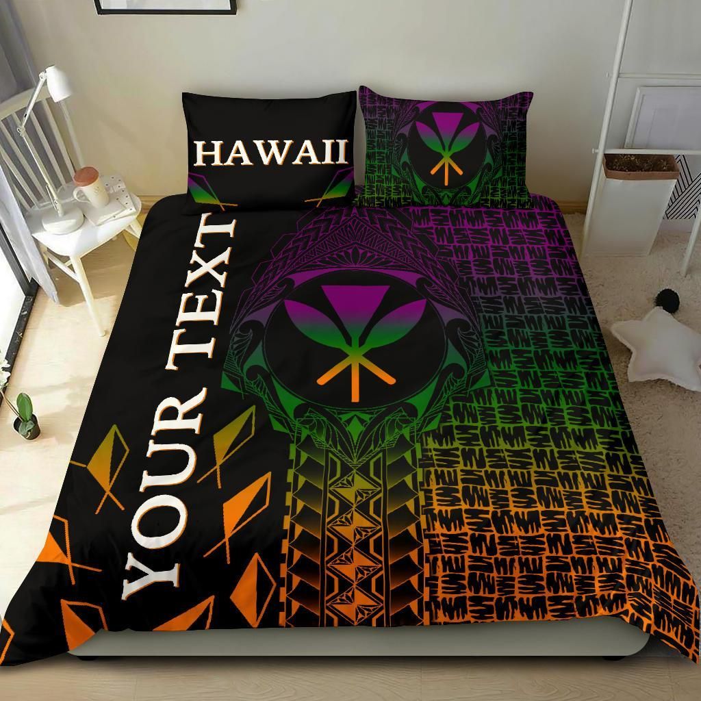 Hawaii Custom Personalised Bedding Set - Kanaka Maoli Rocket Style
