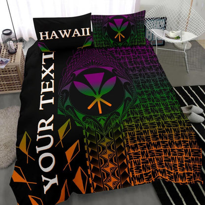 Hawaii Custom Personalised Bedding Set - Kanaka Maoli Rocket Style
