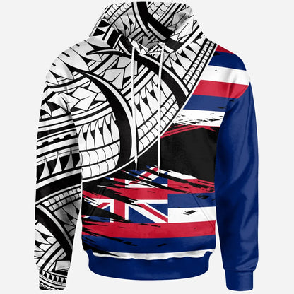 Hawaii - Custom Personalised Hoodie - Hawaii Flag Style With Claw Pattern