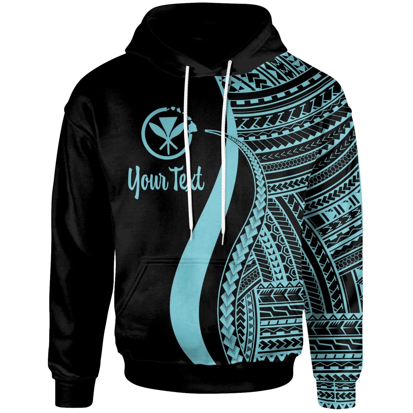 Hawaii Custom Personalised Hoodie Turquoise - Tentacle Tribal Pattern