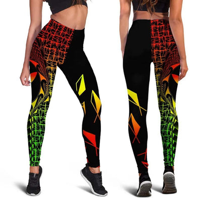 Hawaii Custom Personalised Legging - Kanaka Maoli Rocket Style (Reggae)